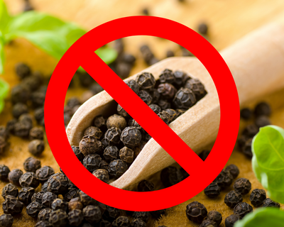 Do not use black pepper, if you want to avoid this!